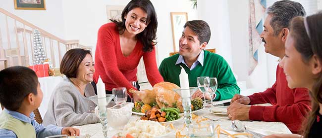 Family Eating Dinner Together - Skinny Eating involves the Family