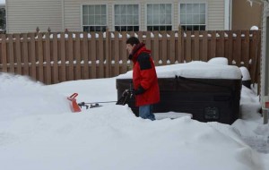 Snow Blowing the Patio